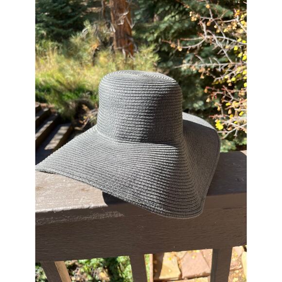 J. Crew Factory Paper Straw Black Sun Hat - Picture 3 of 7